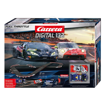 AUTORAMA CARRERA DIGITAL PISTA ELÉTRICA FULL THROTTLE 1/32 COM 8,0 METROS 2 CONTROLES SEM FIO 20030045
